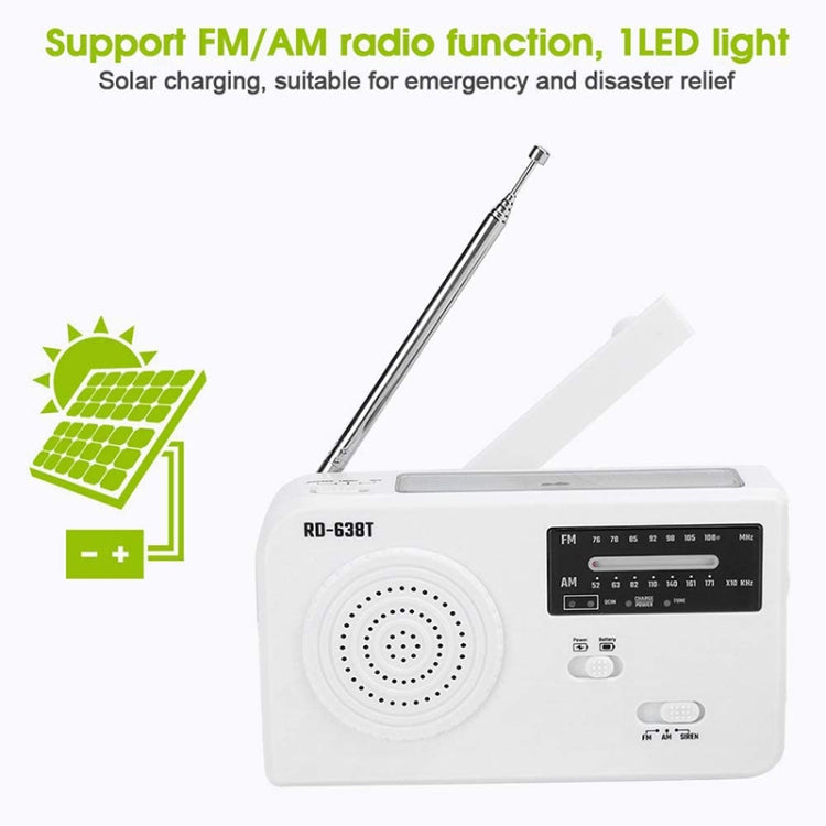 RD-638T Linterna con reproductor de radio AM / FM con energía solar de dos bandas con función de dínamo