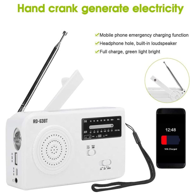 RD-638T Linterna con reproductor de radio AM / FM con energía solar de dos bandas con función de dínamo