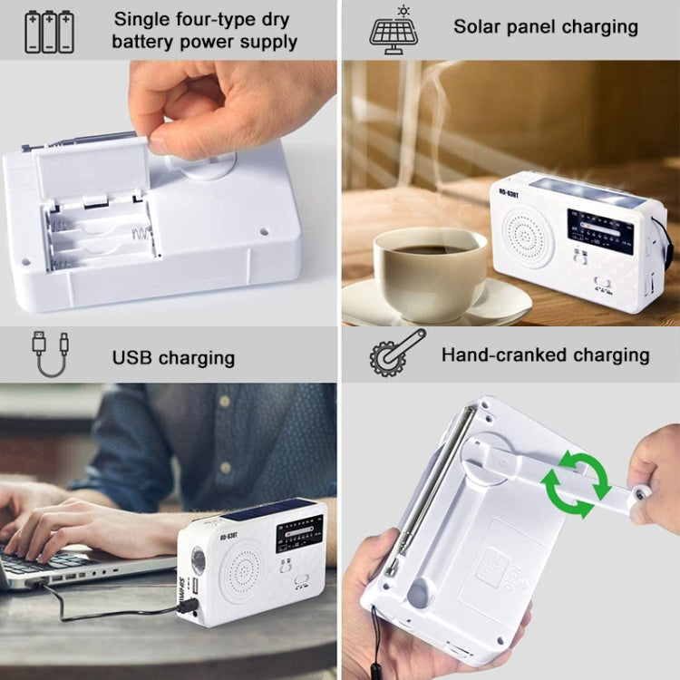 RD-638T Linterna con reproductor de radio AM / FM con energía solar de dos bandas con función de dínamo