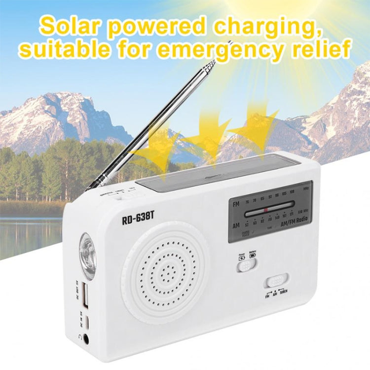RD-638T Linterna con reproductor de radio AM / FM con energía solar de dos bandas con función de dínamo