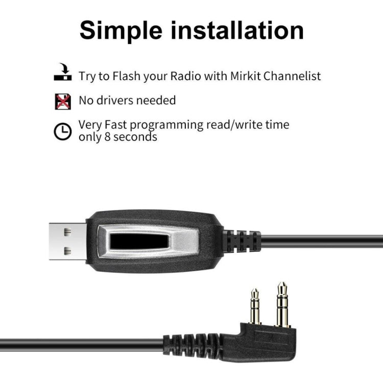 RETEVIS J9110P Cable de programación USB dedicado para la serie RT3S EDA0014386 / EDA0014407, J9110P