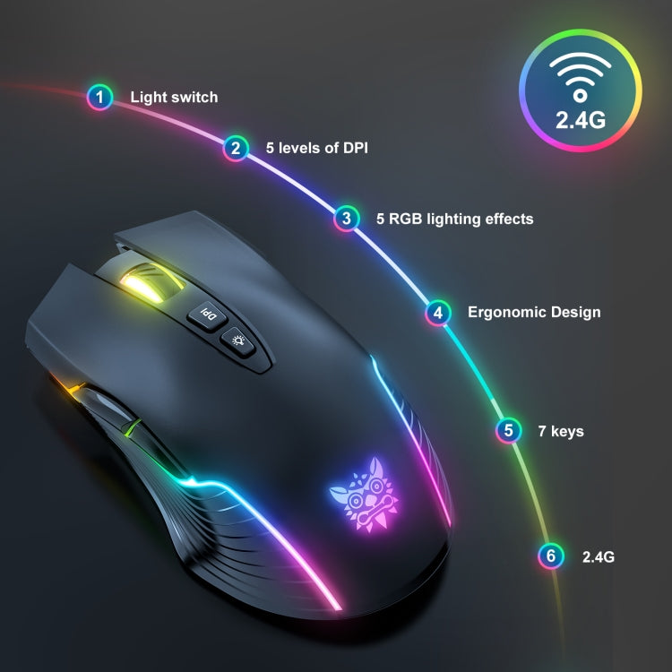 Ratón inalámbrico con iluminación ONIKUMA CW905 2.4G RGB, CW905 Wireless Mouse(Black), CW905 Wireless Mouse(Pink), CW905 Wireless Mouse (Grey White)