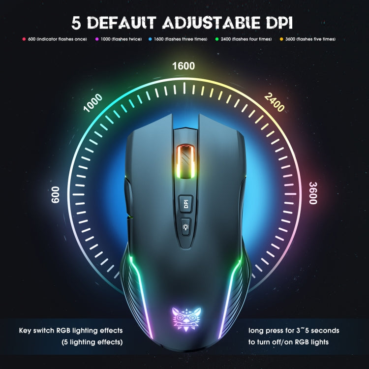 Ratón inalámbrico con iluminación ONIKUMA CW905 2.4G RGB, CW905 Wireless Mouse(Black), CW905 Wireless Mouse(Pink), CW905 Wireless Mouse (Grey White)