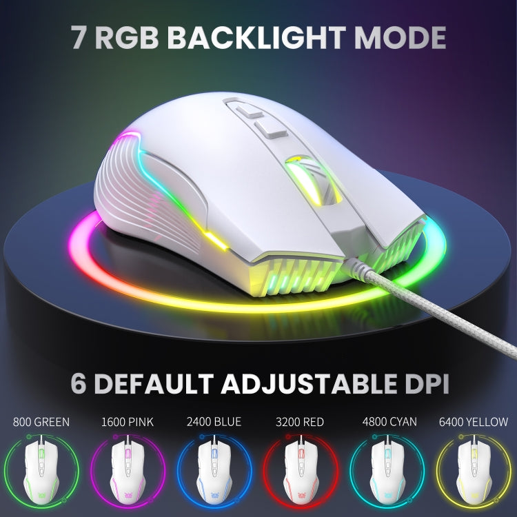 Ratón con cable ONIKUMA CW905 RGB con iluminación, CW905 Wired Mouse(Red Orange Green), CW905 Wired Mouse(Purple), CW905 Wired Mouse(White), CW905 Wired Mouse(Pink), CW905 Wired Mouse(Black), CW905 Wired Mouse(Peach)