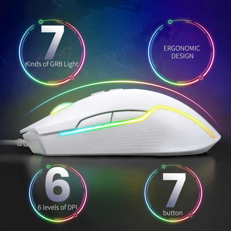 Ratón con cable ONIKUMA CW905 RGB con iluminación, CW905 Wired Mouse(Red Orange Green), CW905 Wired Mouse(Purple), CW905 Wired Mouse(White), CW905 Wired Mouse(Pink), CW905 Wired Mouse(Black), CW905 Wired Mouse(Peach)