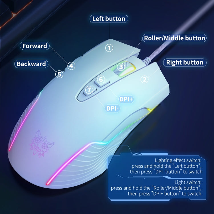 Ratón con cable ONIKUMA CW905 RGB con iluminación, CW905 Wired Mouse(Red Orange Green), CW905 Wired Mouse(Purple), CW905 Wired Mouse(White), CW905 Wired Mouse(Pink), CW905 Wired Mouse(Black), CW905 Wired Mouse(Peach)