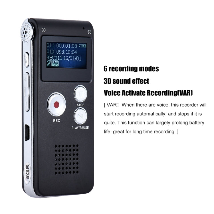 Grabadora de voz de audio digital de dictáfono USB con función VAR de reproductor de MP3 WAV, SK-012 4GB, SK-012 16GB, SK-012 32GB