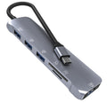 NK-3043H 6 en 1 USB-C / Type-C a ranura para tarjeta TF / SD + 4 adaptadores USB 3.0 hembra, NK-3043H