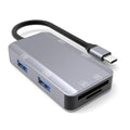 NK-3049 6 en 1 USB-C / Type-C a ranura para tarjeta TF / SD + 4 adaptadores USB hembra, NK-3049