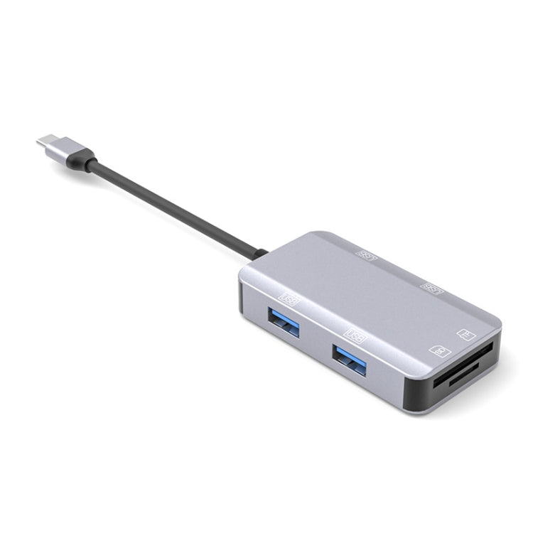 NK-3049 6 en 1 USB-C / Type-C a ranura para tarjeta TF / SD + 4 adaptadores USB hembra, NK-3049