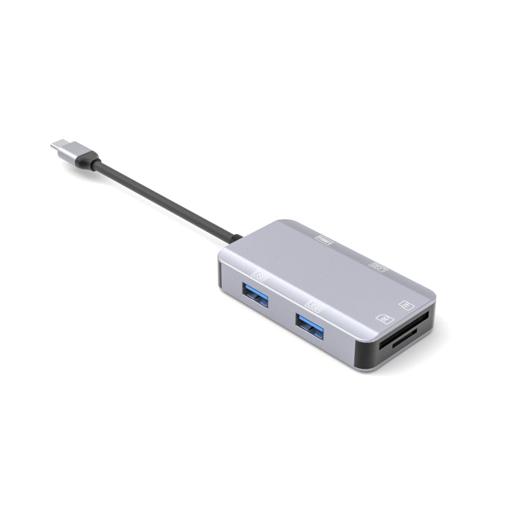 NK-3049H 6 en 1 USB-C / Tipo-C a Ranura para tarjeta TF / SD + Adaptador USB 3.0 + 3 USB 2.0 Hembra, NK-3049H