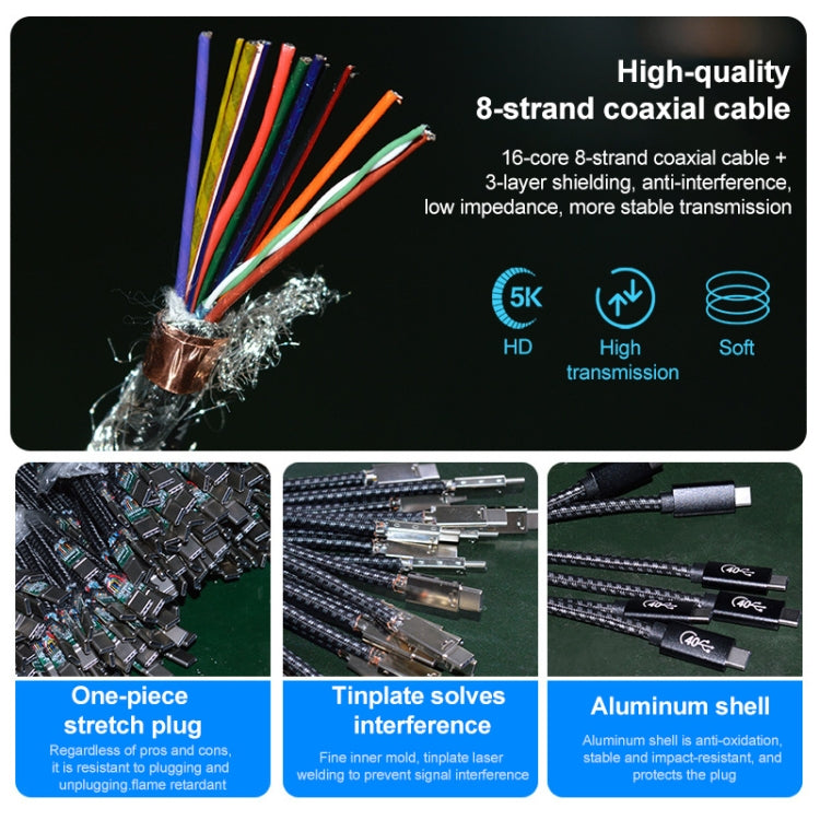 Cable de datos de función completa PD 100W USB-C / Type-C a USB-C / Type-C Thunderbolt 4, 0.5m, 1m, 2m