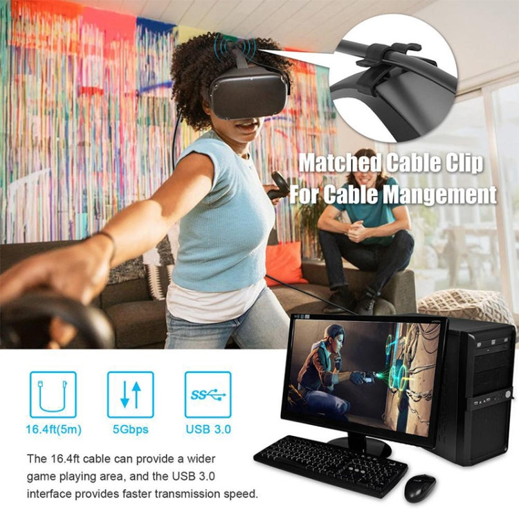 USB 3.2 Gen1 Tipo-C a USB 3.2 Gen1 Tipo-C Cable de enlace VR de codo único para Oculus Quest 1/2, 3m Single Elbow