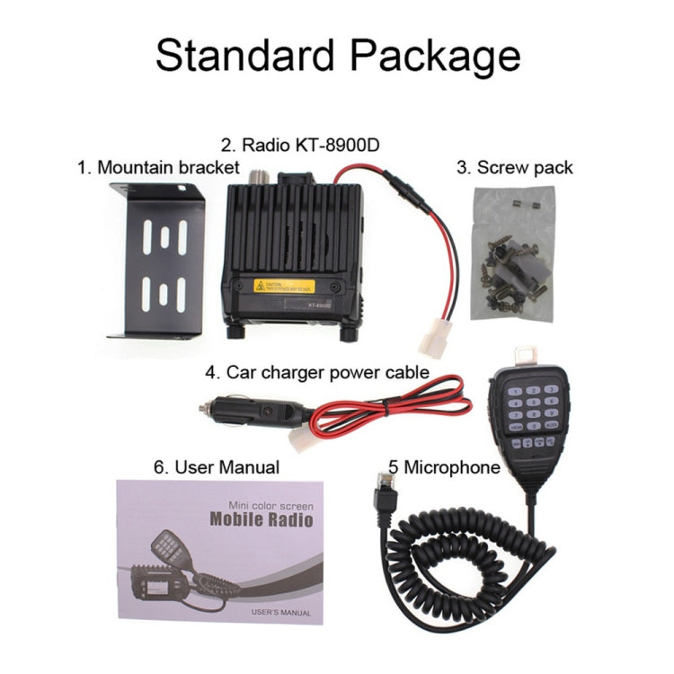 QYT KT-8900D Mini 25W Walkie Talkie de radio móvil de doble banda para automóvil, KT-8900D