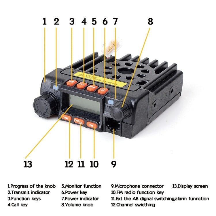 QYT KT-8900 Walkie Talkie para coche con radio móvil de doble banda de 25 W con pantalla, KT-8900