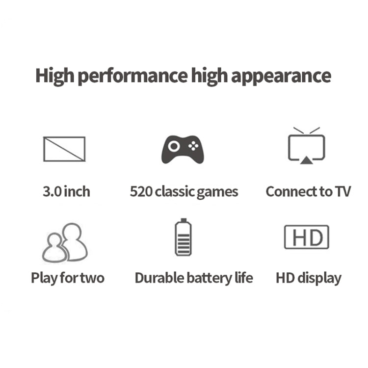 Consola de juegos portátil clásica con pantalla de 3,0 pulgadas S8 520 juegos integrados, S8 / Army Green, S8 / Black, S8 / Blue