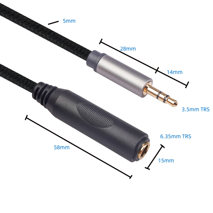 2 PCS/Pack 3662B-02-03 Cable de audio macho de 3,5 mm a hembra de 6,35 mm