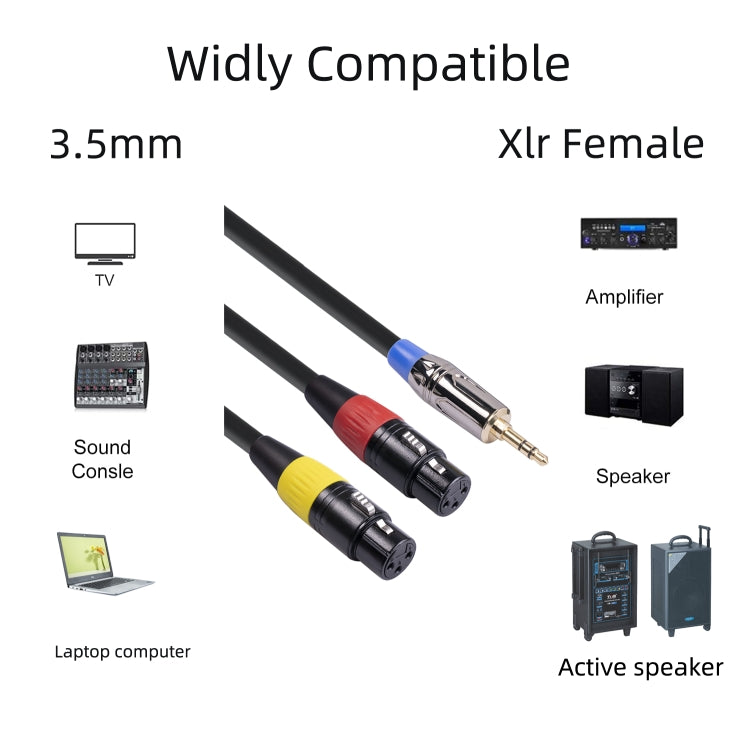 TC194BUXK107YR-30 Cable de audio macho de 3,5 mm a doble Canon hembra, 3.5mm Male to Dual Canon Female