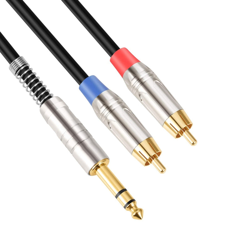 Cable de audio de 6,35 mm macho a doble RCA macho, 1.8m, 3m