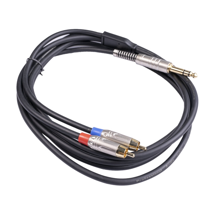 Cable de audio de 6,35 mm macho a doble RCA macho, 1.8m, 3m