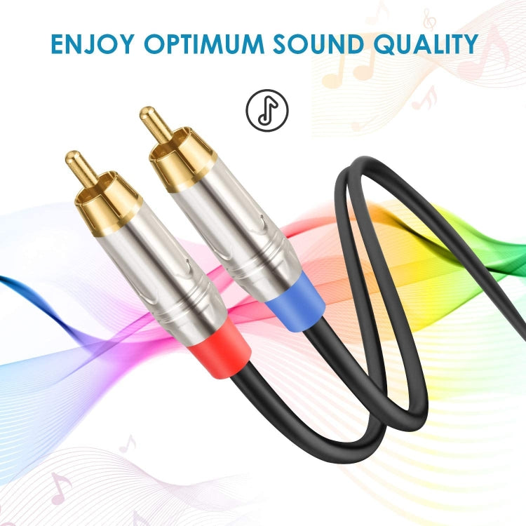 Cable de audio de 6,35 mm macho a doble RCA macho, 1.8m, 3m