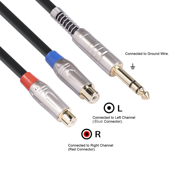 TC030YTR048-03 Cable de audio bifurcado macho a RCA doble hembra de 6,35 mm