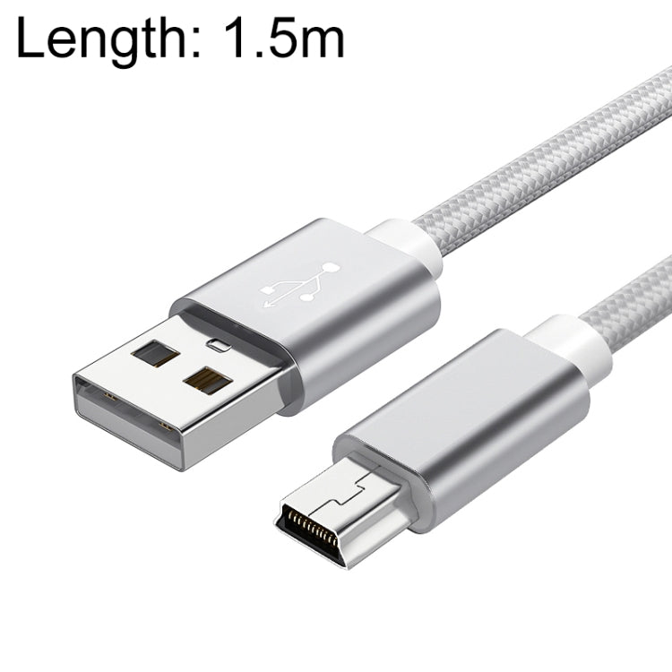 5 PCS Mini USB a USB A Cable de datos / carga tejido para MP3, cámara, DVR para automóvil, 0.25m, 1m, 1.5m, 2m, 3m
