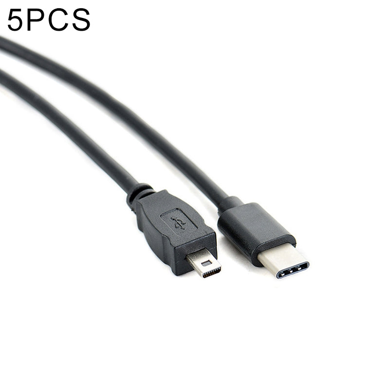 5 PCS 30cm Tipo-C / USB-C a Mini Cable de datos de teléfono OTG de 8 pines para Nikon, Type-C to Mini 8 Pin For Nikon