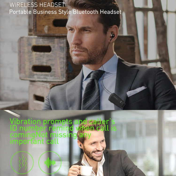 Fineblue F990 CVC6.0 Auricular Bluetooth Lavalier con reducción de ruido, recordatorio de vibración de soporte