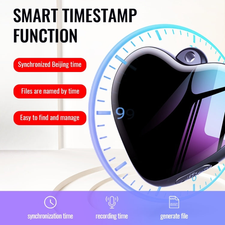 Q66 Heart Pendant Smart HD Reducción de ruido Pluma de grabación de control de voz, 4GB, 8GB, 16GB, 32GB, 64GB