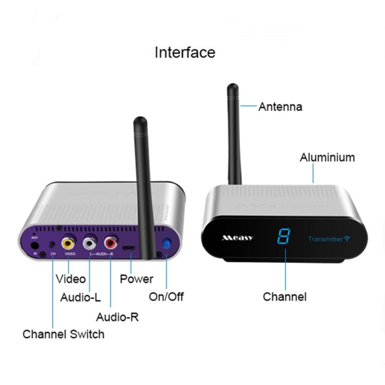 Measy AV530-2 5.8GHz Transmisor inalámbrico de audio / video + 2 receptores, Distancia de transmisión: 300 m,, Black EU Plug, Black AU Plug, Black UK Plug, Silver UK Plug, Silver AU Plug, Silver EU Plug