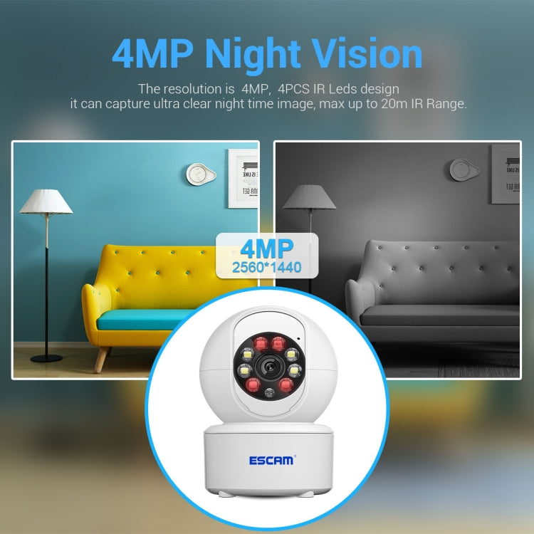 ESCAM QF005 3MP Interior HD WiFi Pan-tilt Camera, Admite detección de movimiento / Audio bidireccional / Visión nocturna, QF005