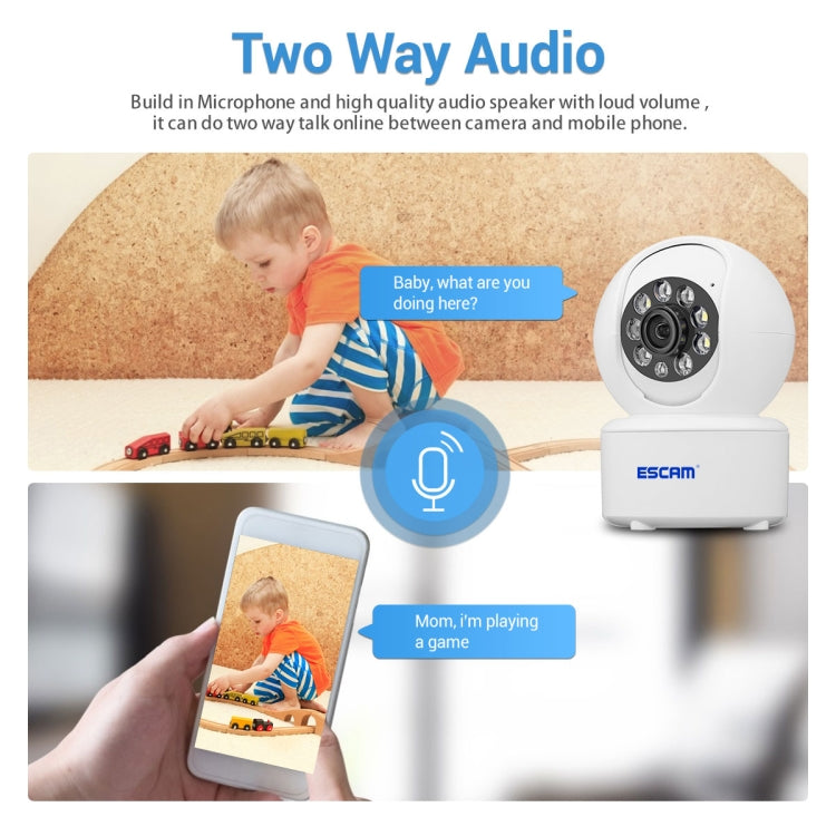 ESCAM QF005 3MP Interior HD WiFi Pan-tilt Camera, Admite detección de movimiento / Audio bidireccional / Visión nocturna, QF005