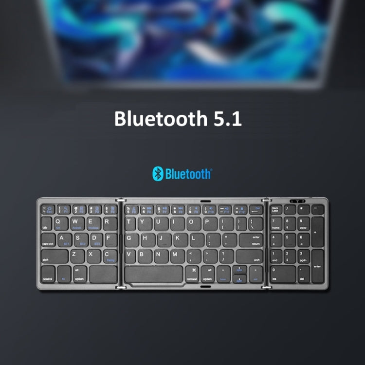 B089T Teclado Bluetooth plegable recargable con panel táctil, B089T(Grey), B089T  (Silver), B089T (Black)
