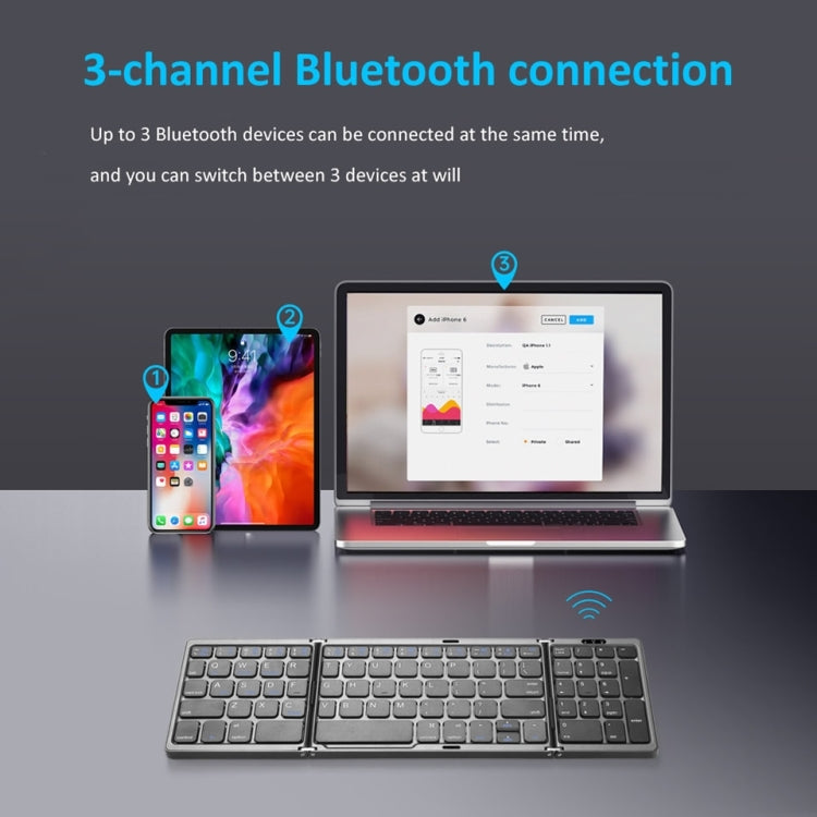 B089T Teclado Bluetooth plegable recargable con panel táctil, B089T(Grey), B089T  (Silver), B089T (Black)