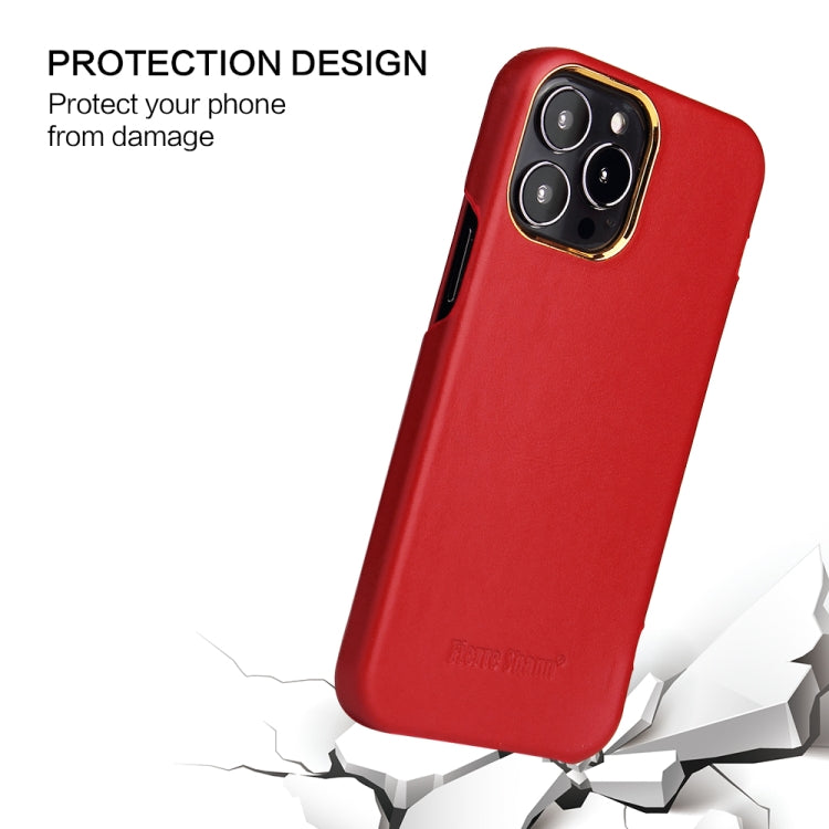 Estuche magnético para teléfono de cuero genuino Fierre Shann, For iPhone 13 mini, For iPhone 13, For iPhone 13 Pro, For iPhone 13 Pro Max