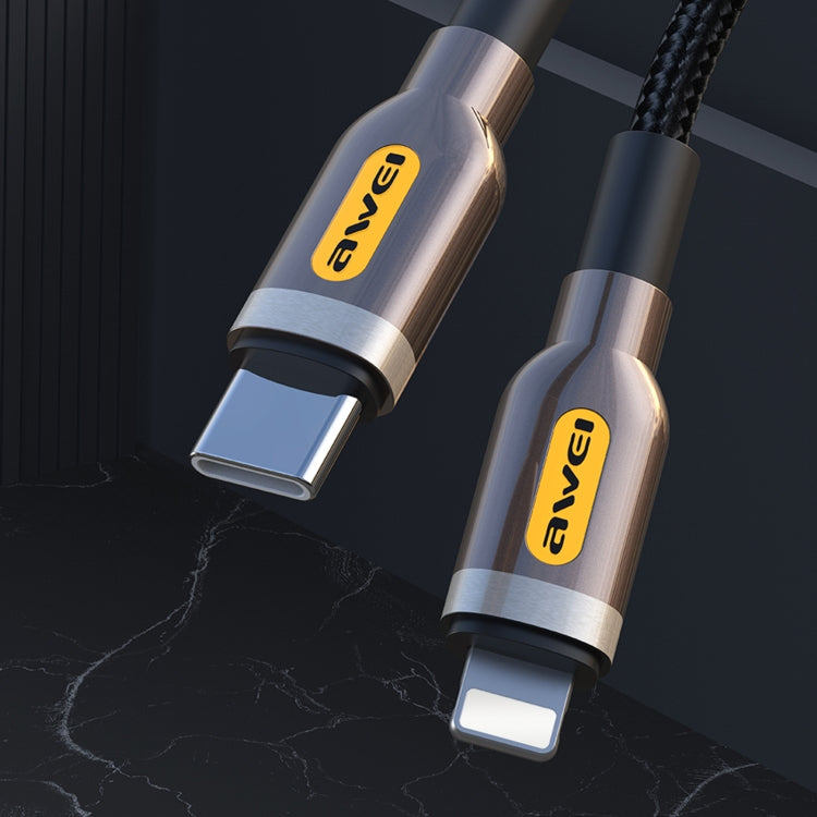 awei CL-125L Tipo-C / USB-C a cable de datos de carga rápida de 8 pines, longitud: 1 m