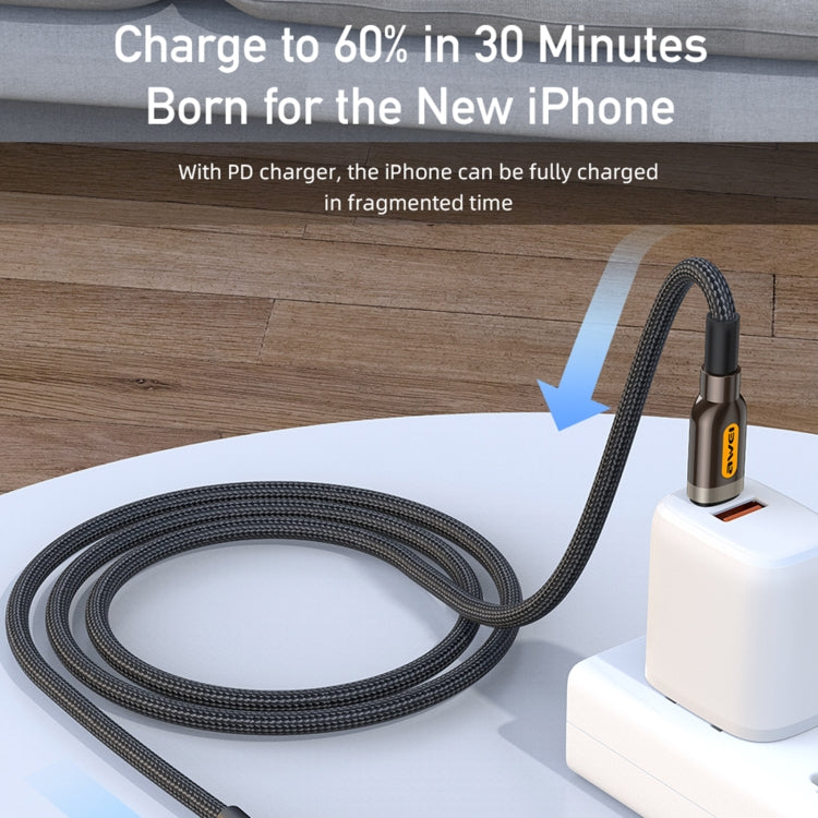 awei CL-125L Tipo-C / USB-C a cable de datos de carga rápida de 8 pines, longitud: 1 m