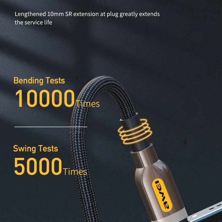 awei CL-125L Tipo-C / USB-C a cable de datos de carga rápida de 8 pines, longitud: 1 m