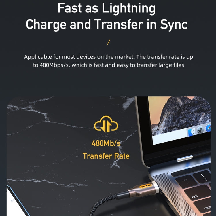 awei CL-125L Tipo-C / USB-C a cable de datos de carga rápida de 8 pines, longitud: 1 m