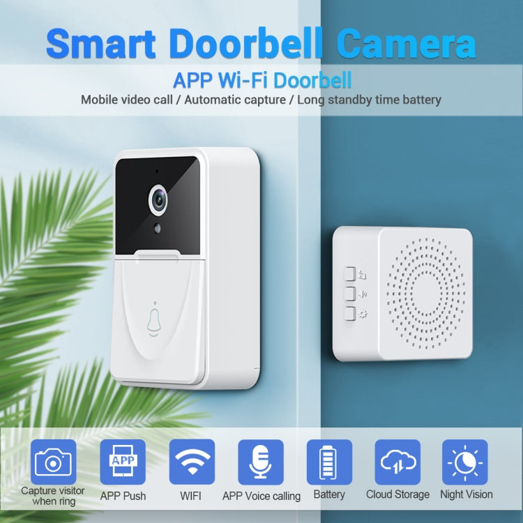 Cámara con timbre inteligente X3 compatible con aplicación móvil, voz bidireccional y almacenamiento en la nube