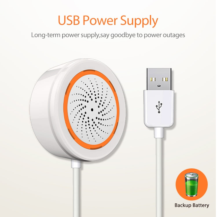 Sensor de alarma de sirena USB NEO NAS-AB02B ZigBee, AB02B
