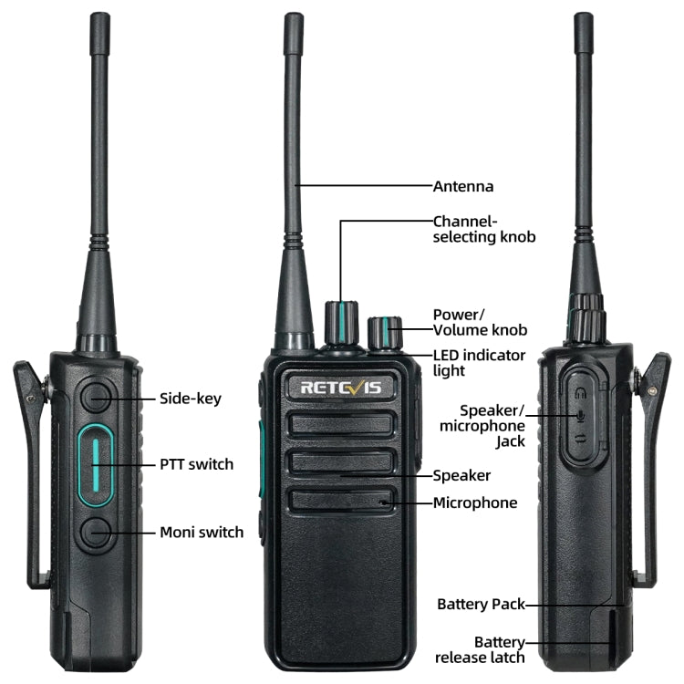 1 par RETEVIS RB29 FRS Radio bidireccional de licencia libre Walkie Talkie, RB29