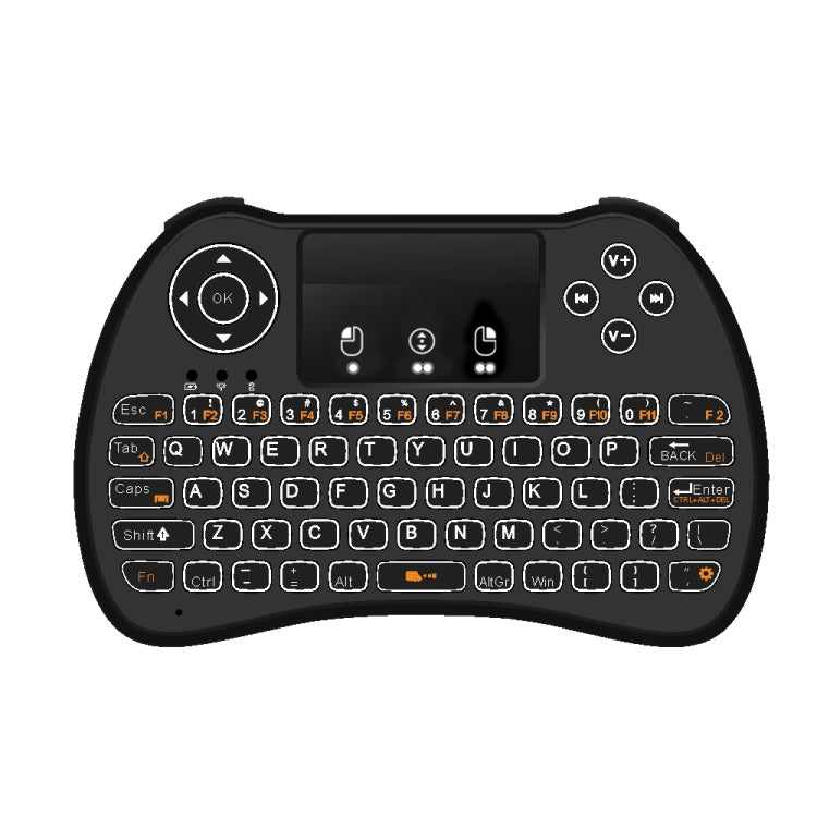 Mini teclado inalámbrico Air Mouse QWERTY H9 de 2,4 GHz con retroiluminación blanca y panel táctil para PC, TV, with White Backlight