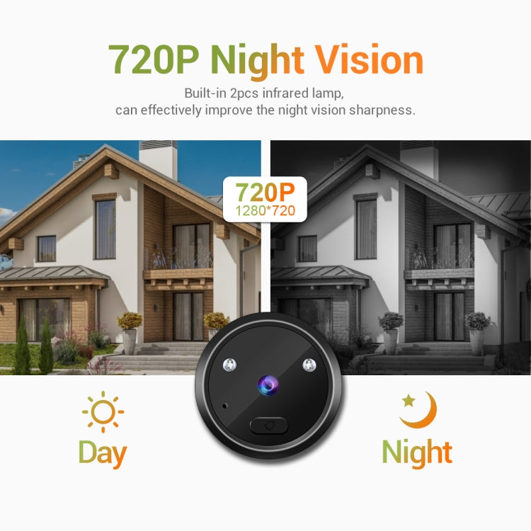 ESCAM C22 Visor de puerta digital con pantalla de 2,4 pulgadas, compatible con visión nocturna, tarjeta TF, toma fotos y vídeos, C22