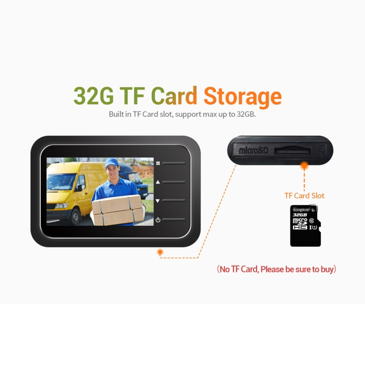 ESCAM C22 Visor de puerta digital con pantalla de 2,4 pulgadas, compatible con visión nocturna, tarjeta TF, toma fotos y vídeos, C22