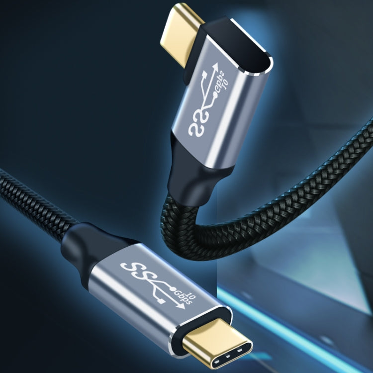 Cable de transmisión de datos de carga de codo macho recto a macho de 10 Gbps USB-C/Tipo-C, 50cm, 1m, 1.5m, 2m, 3m