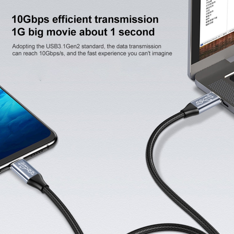 Cable de transmisión de datos de carga de codo macho recto a macho de 10 Gbps USB-C/Tipo-C, 50cm, 1m, 1.5m, 2m, 3m