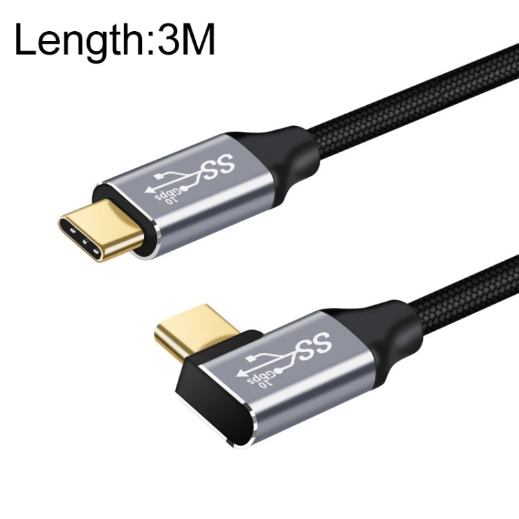 Cable de transmisión de datos de carga de codo macho recto a macho de 10 Gbps USB-C/Tipo-C, 50cm, 1m, 1.5m, 2m, 3m