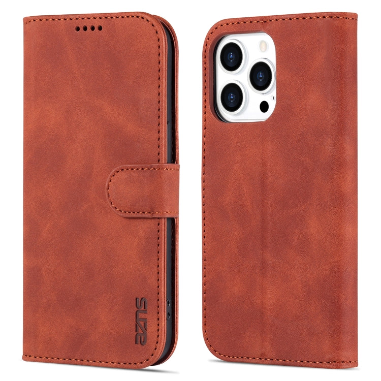 AZNS Skin Feel Calf Texture Funda de cuero con tapa horizontal, For iPhone 14, For iPhone 14 Plus, For iPhone 14 Pro, For iPhone 14 Pro Max